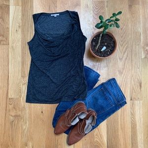 Gap Dark Gray Drape Tank Top